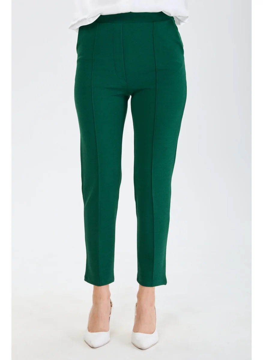 Tofisa 24133-ZUMRUT Pipe Leg Pocket Trousers