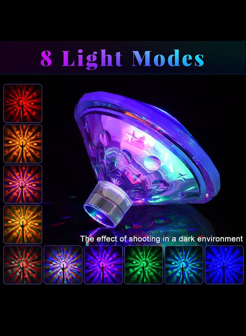 SYOSI Swimming Pool Light Floating Pool Lights with 7 Modes Ornament Bathtub Pond Décor Underwater Waterproof Lighting Flashing Fountain Accessories Disco Pool Party Decorations Hot Tub Bath Toys - Image 2