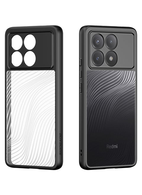 DUX DUCIS Aimo Case Anti-Yellowing Clear [Hard PC Back & Soft TPU Bumper] Shockproof Protective Phone Case Cover compatible with Poco x6 Pro / Redmi K70E (Black)