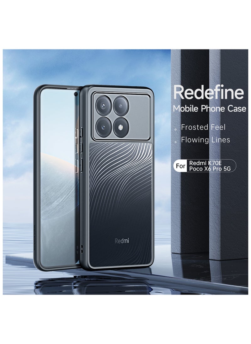DUX DUCIS - DUX DUCIS Aimo Case Anti-Yellowing Clear [Hard PC Back & Soft TPU Bumper] Shockproof Protective Phone Case Cover compatible with Poco x6 Pro / Redmi K70E (Black) - Image 1