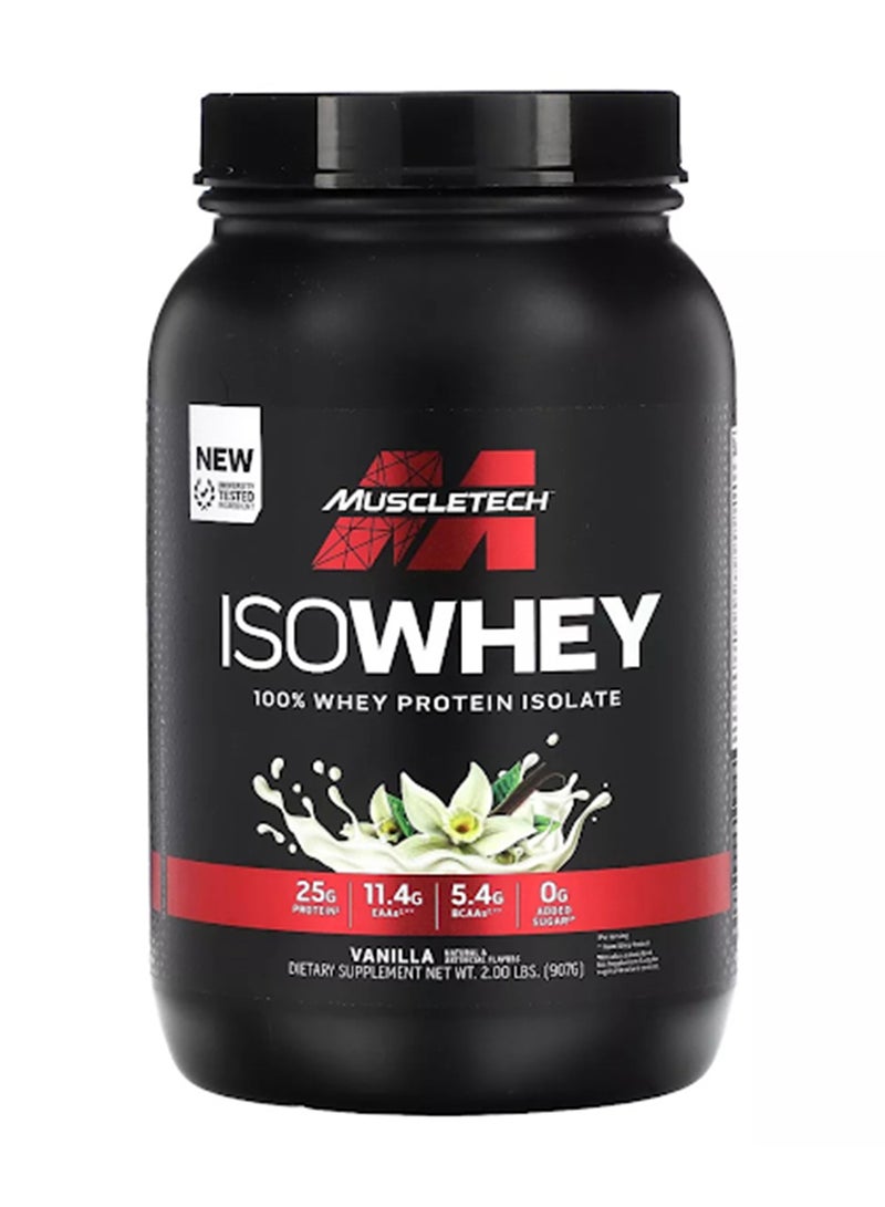 MuscleTech IsoWhey 100% Whey Protein Isolate Dietary Supplement, 2 lbs (907 g) in Vanilla Flavor - Image 1