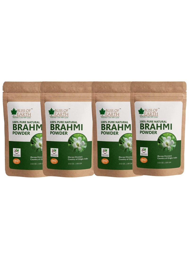 BLISS OF EARTH Bliss of Earth 100% Pure & Natural Brahmi Powder Great for skin & Hair 100GM Pack of 4  - Image 1