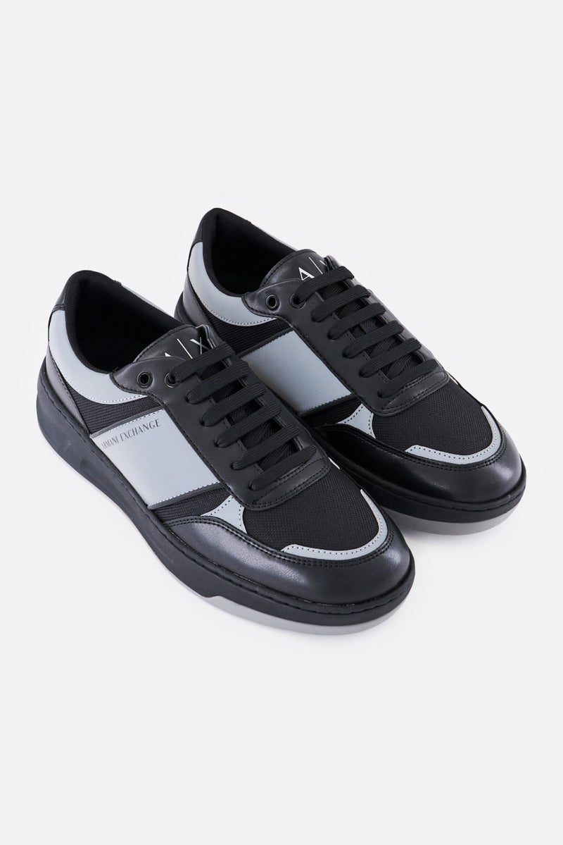 armani AX Armani Exchange Men Standard Lace Up Sneakers, Black - Image 2