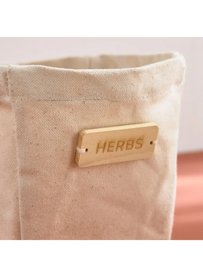 Home Box  Bella Canvas Stitch Planter with Wooden Label - 14x14x15 cm  | Best Price UAE