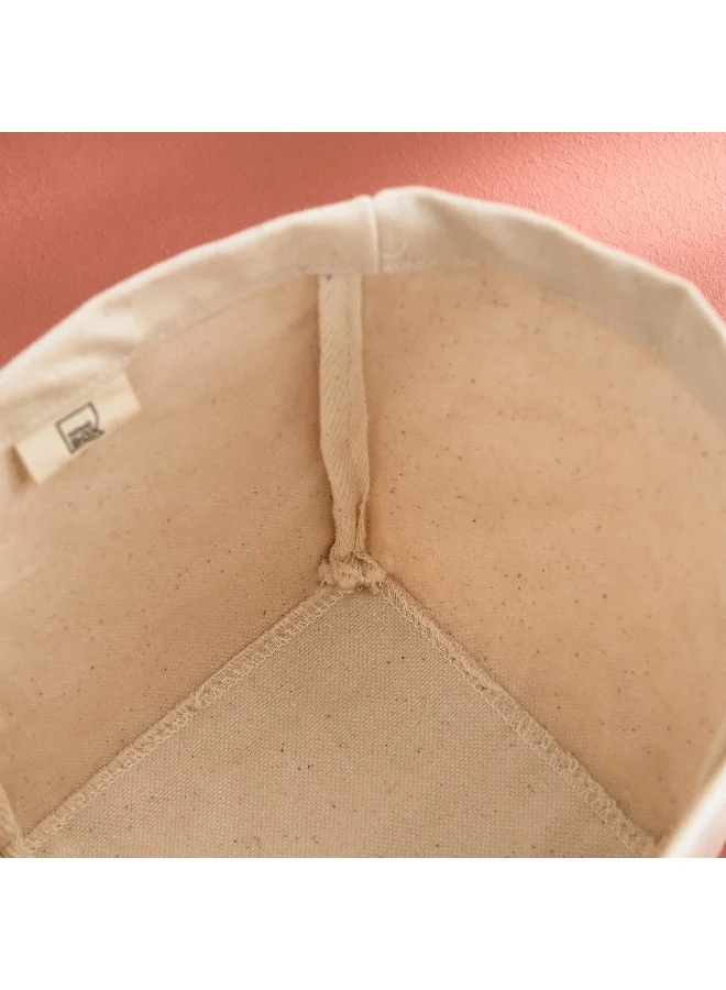 Home Box  Bella Canvas Stitch Planter with Wooden Label - 14x14x15 cm  | Best Price UAE