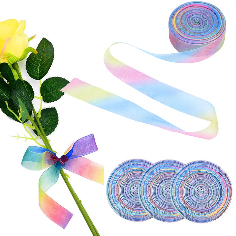 3pcs 25mm 10 Yard Ribbons for Gift Package Wrapping Hair Wedding Party Decoration - Image 1