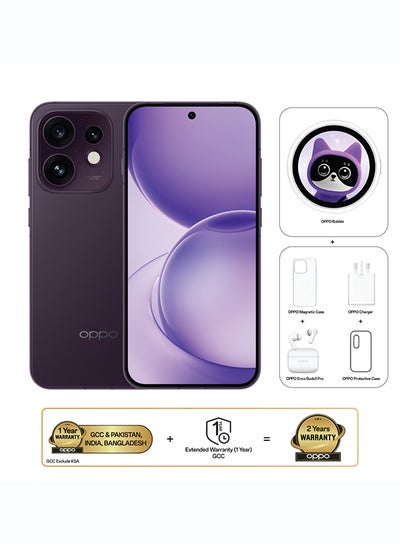 OPPO Reno16 AI Phone Dual SIM 5G Twilight Violet 12GB RAM 256GB With OPPO Bubble + OPPO Enco Buds3 Pro + OPPO Magnetic Case