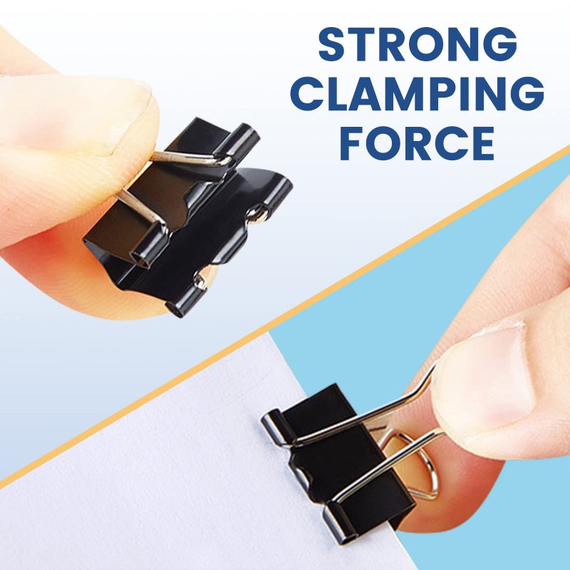 EFOK 208 PCS Binder Clips Paper Clamps Assorted Sizes, Metal Paper Binder Clip, Black Binding Paperwork Clamp Bulk, School Teachers Office Supplies - Image 3