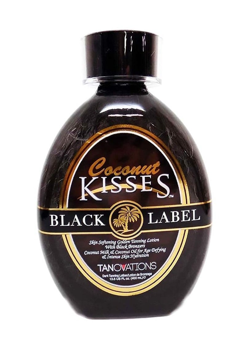 Coconut Ed Hardy Lotion Coconut Kisses Black Label Black DHA Skin Hydrating Bronze 13.5z, Antioxidant, Medium  - Image 1