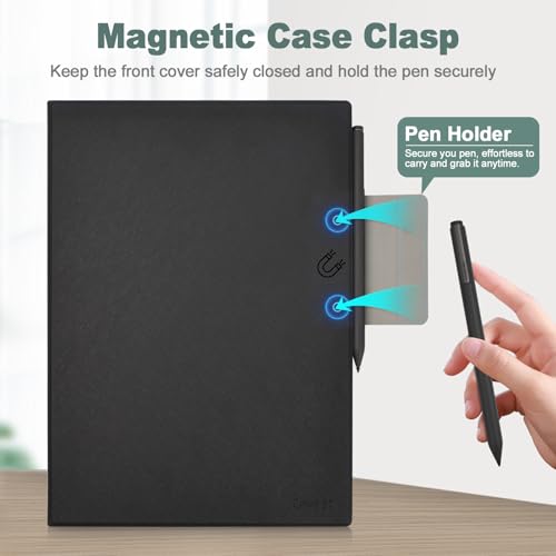 Caweet Case for Remarkable Paper Pro 11.8 Inch 2024 Released, Premium PU Leather Lightweight Book Folio Cover with Bulit-in Magnet & Pen Holder, Black - Image 4