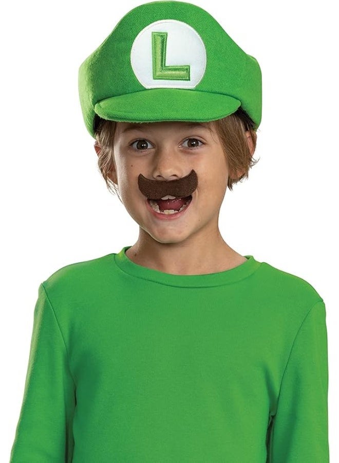 Green Luigi Hat & Fake Mustache Cosplay Accessory Set, Classic Game Character Costume Props, Unisex Dress Up Kit for Kids Adults, Ideal for Birthday Party, Eid Celebration, Themed Cosplay & Photo Booth - Image 2
