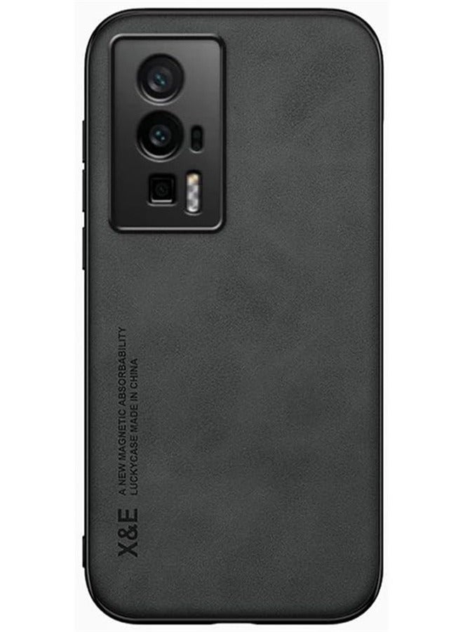 Arabest Silklike Case for Redmi K60 - Cover Bumper Built-in Metal Plate for Redmi K60 - Black - Image 1