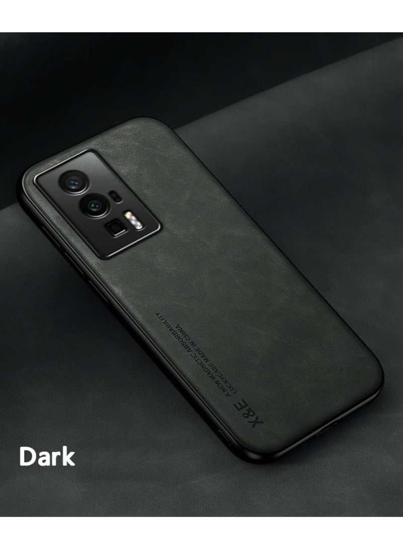 Arabest Silklike Case for Redmi K60 - Cover Bumper Built-in Metal Plate for Redmi K60 - Black - Image 4