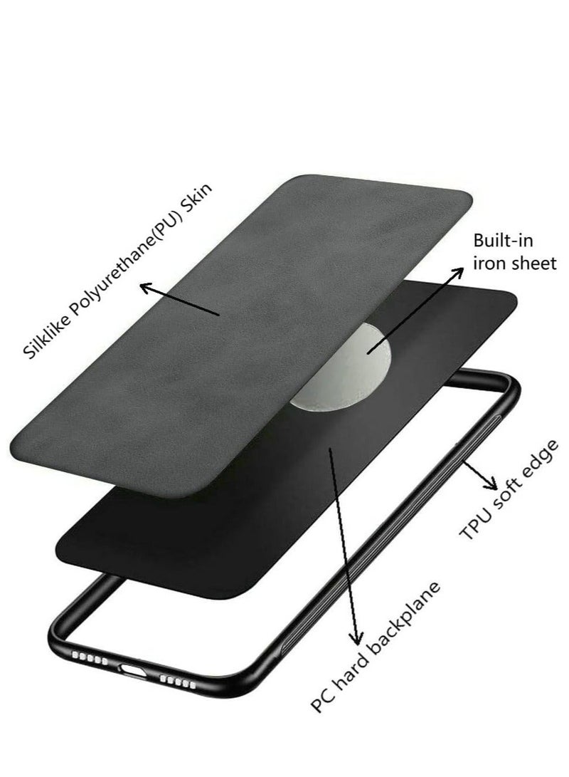 Arabest Silklike Case for Redmi K60 - Cover Bumper Built-in Metal Plate for Redmi K60 - Black - Image 3