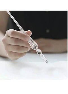 AIWANTO Glass Dip Pen Vintage Handmade Glass Signature Pen Elegant Crystal Dip Sign Pen Great Gift transparent  - Image 2