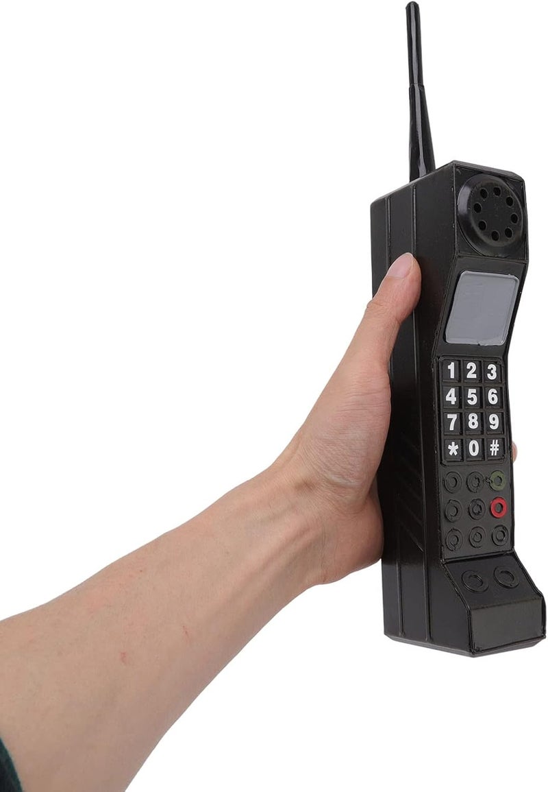 klarako Retro Brick Cell Phone Ornament, Lightweight Portable Vivid Iron Material Brick Mobile Phone Model, Simulation Photographic Props Stylized Decorative Vintage Cellular Phone Model (Black) - Image 5