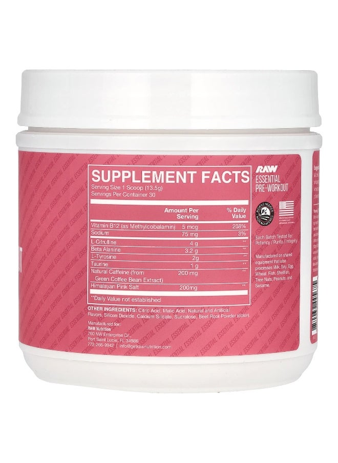 Raw Nutrition Raw Nutrition, Bum, Essential Pre-Workout, Sour Watermelon, 14.29 oz (405 g)  - Image 2