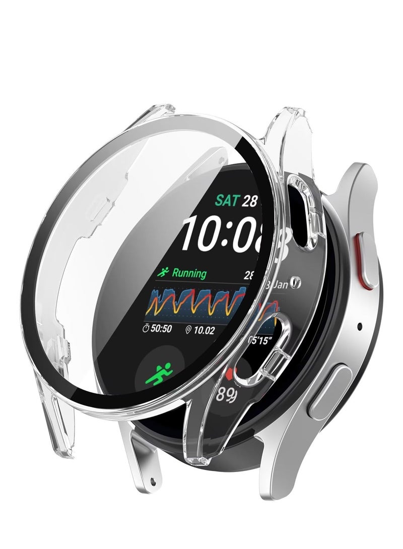 Case for Samsung Galaxy Watch 7 40mm Hard PC Case + Screen Protector Protective Cover Full Coverage Shockproof (Transparent) - Image 1