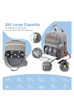ARCOON ARCOON Diaper Bag Backpack, Large Diaper Bag with Changing Station, Baby Diaper Bag, New Mom Gifts, Lightweight Waterproof Unisex Diaper Bag with Insulated Pockets and USB Charging Port, Grey  - Image 2