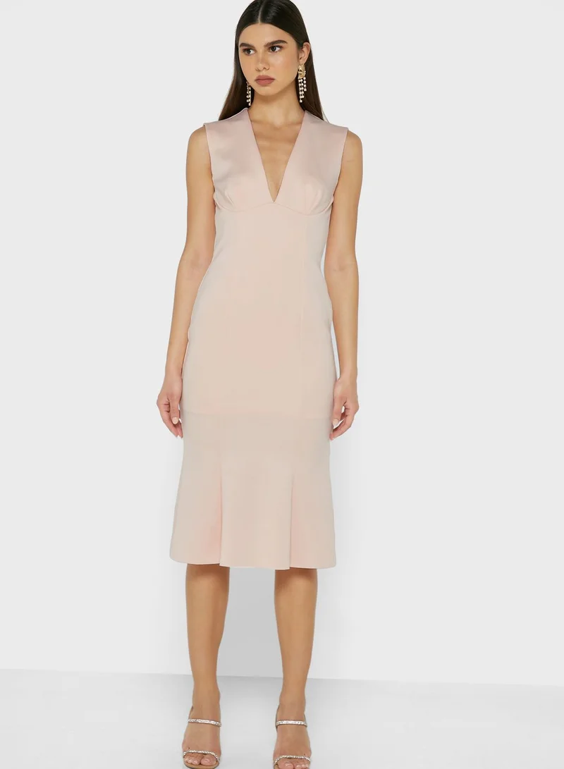 RIVER ISLAND Plunge Peplum Dress