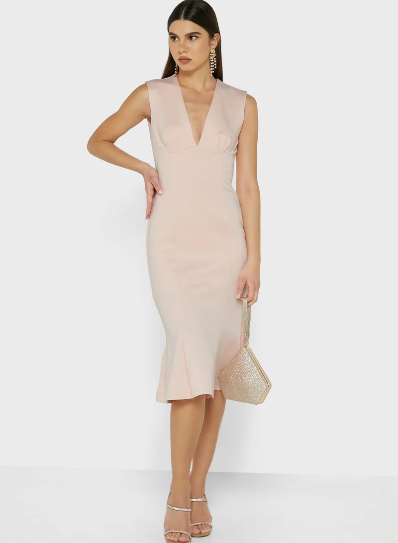 RIVER ISLAND Plunge Peplum Dress