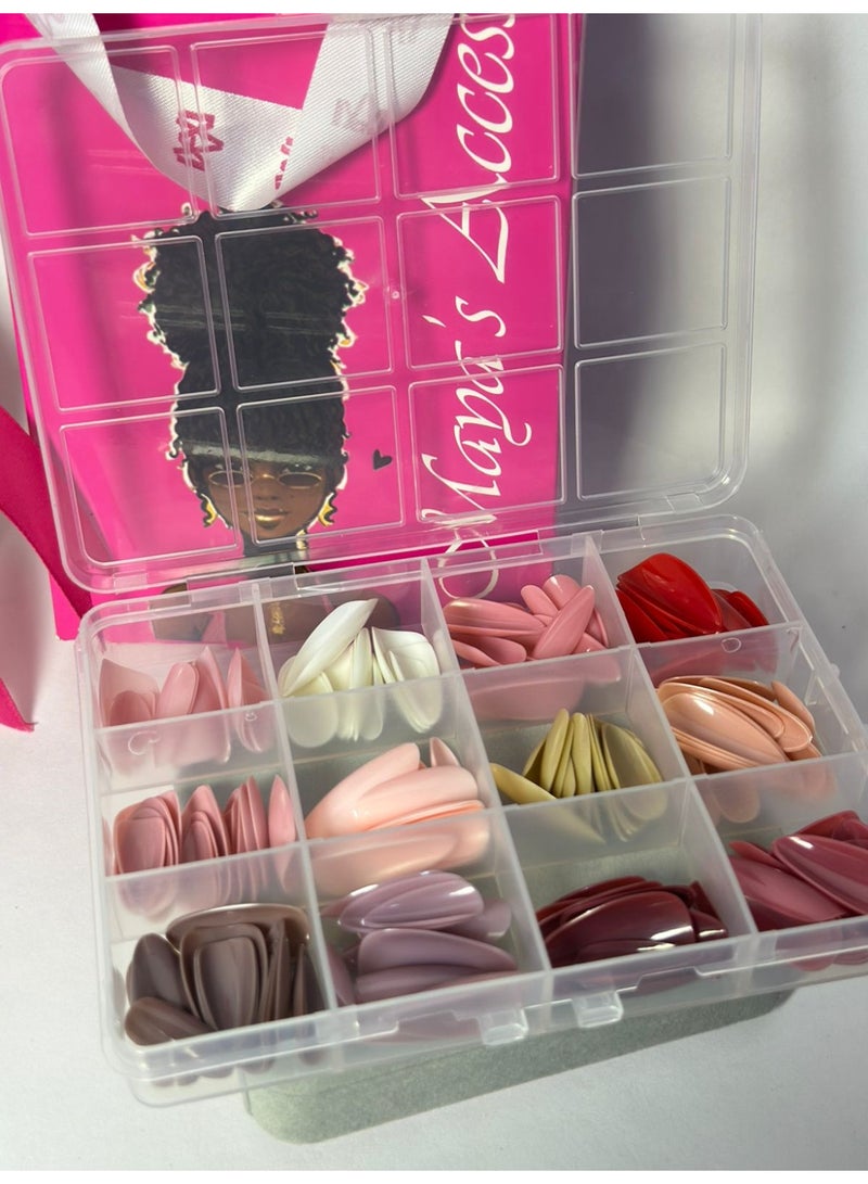 False Nails / 144pcs Different Sizes / acrilyic / 12 Colors (1Pack) - Image 2