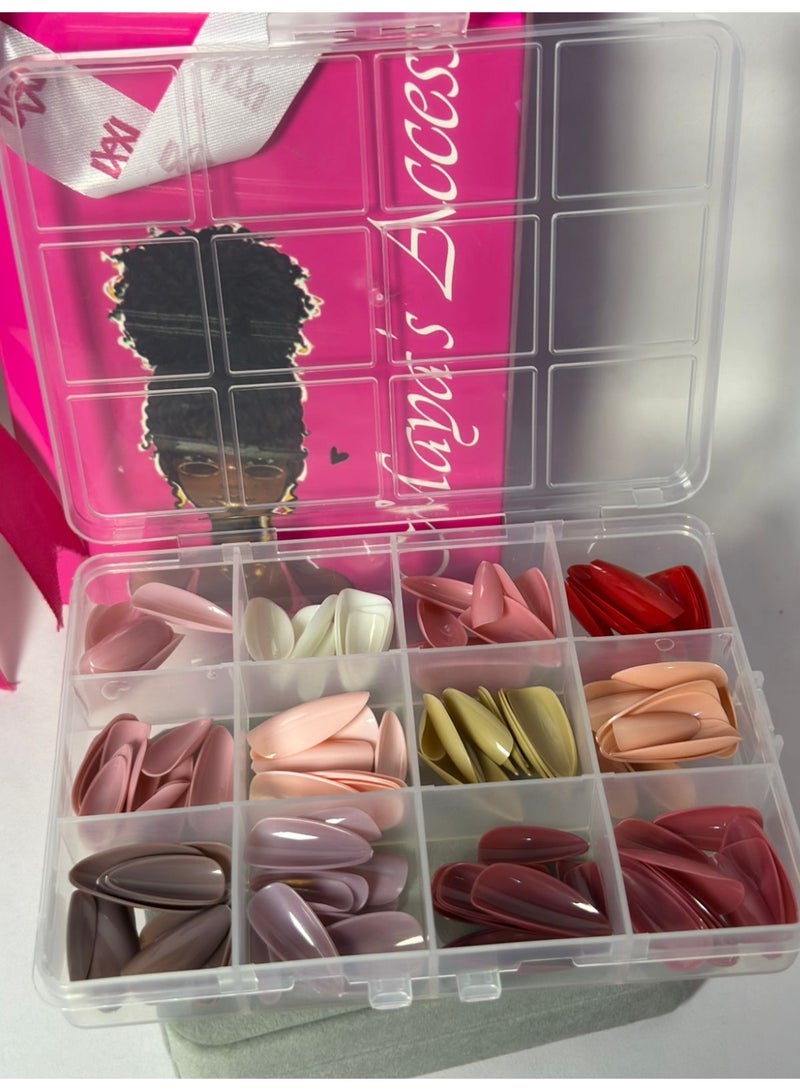 False Nails / 144pcs Different Sizes / acrilyic / 12 Colors (1Pack) - Image 1