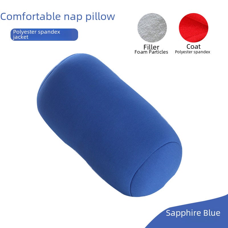 Spot Foam Particle Pillow, Pure Color Cylindrical Pillow, Office Nap Pillow, Multi-Functional Pillow, Neck Protector and Waist Protector(Grey, 30X16) - Image 3
