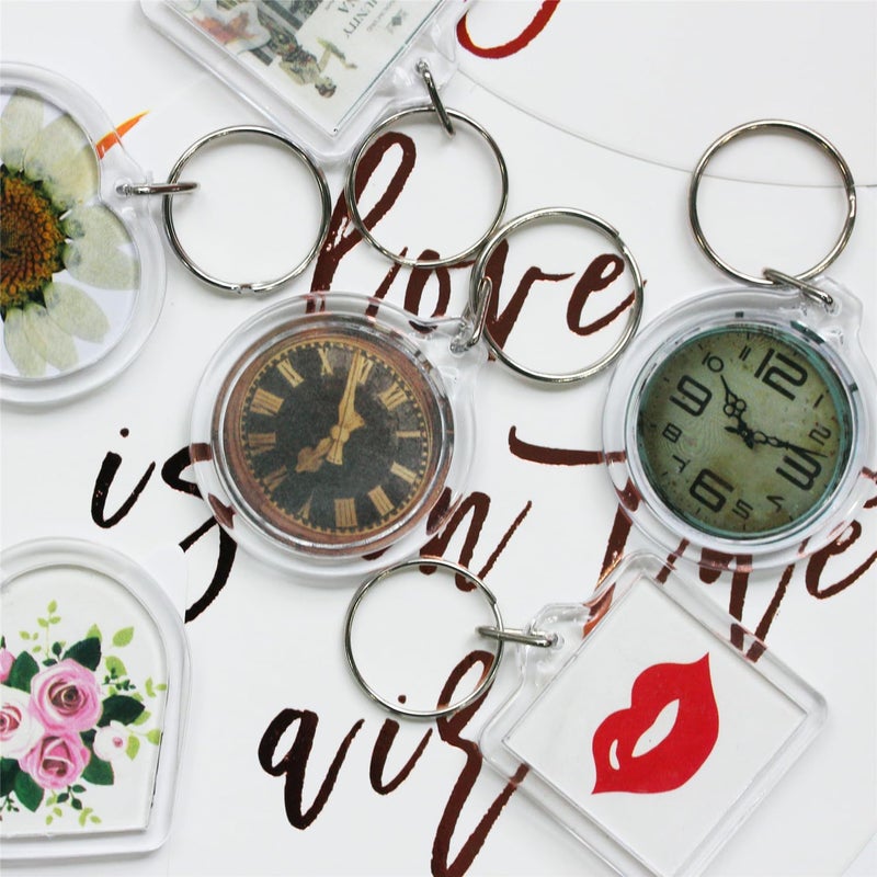 BetterJonny 20Pcs Acrylic picture Keychain Blanks Photo Keychain Clear in Photo Keychain Acrylic Picture Frame Keyrings - Image 5