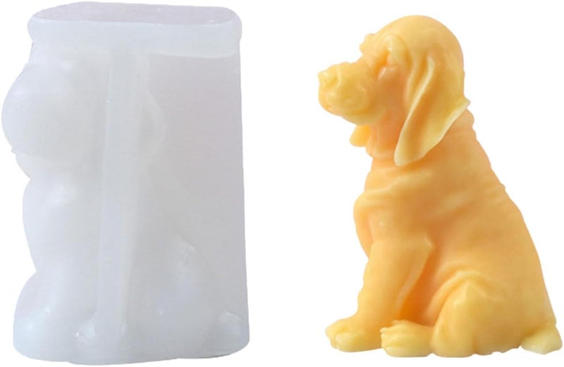Labrador Dog Soap Mold Plaster Decoration Epoxy Resin Silicone Candy Making Mold - Image 1