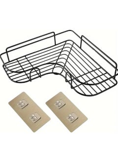 iSTAR iSTAR Wall Mounted L-Shape Adhesive Corner Shelf with Magic Stickers | Stylish Multipurpose Bathroom Storage Organizer Rack for Shower, Kitchen, Washroom, Home, Office and Hotel Use (Black-Pack of 2)  - Image 4