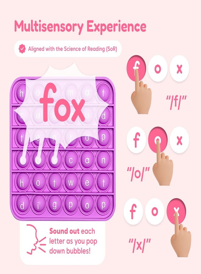 مجموعة Word Pop من 6 حصائر كلمات CVC للفصول الدراسية - موارد تعليمية لتعلم القراءة في أسابيع - ألعاب قراءة وصوتيات متعددة الحواس، مثالية لمرحلة ما قبل الروضة وحتى الصف الأول الابتدائي، من إنتاج The Fidget Game وABC - Image 2