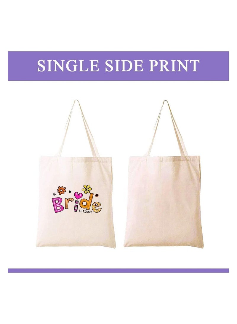 Bride Est Cotton Tote Bag For Weddings And Bachelorette Parties-Perfect For Brides And Bridesmaids-Wedding Gift Bag - Image 2