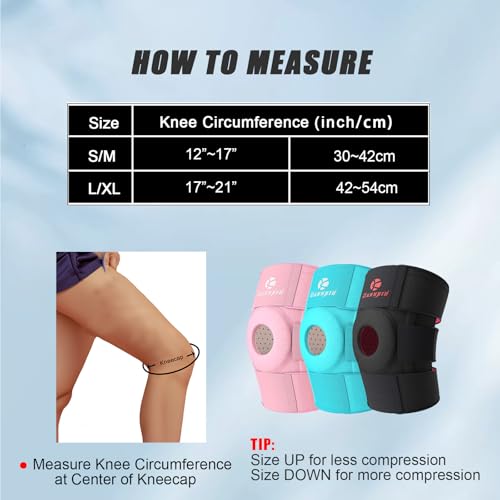 Kuangmi Knee Brace with Side Stabilizers & Patella Gel Pad,Adjustable Compression Knee Support with Arthritis Relief,Injury Recovery,Running,Weightlifting,Climbing,Basketball(Black,2-Springs,S/M - Image 3