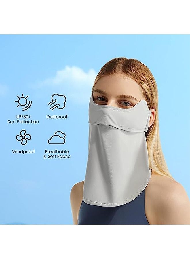 Generic UV Protection Neck Face Mask, Ice Silk Breathable Sun Protection Face Mask, Adjustable Ear Loop Balaclava Cooling Face Neck Covering (Grey) - Image 4