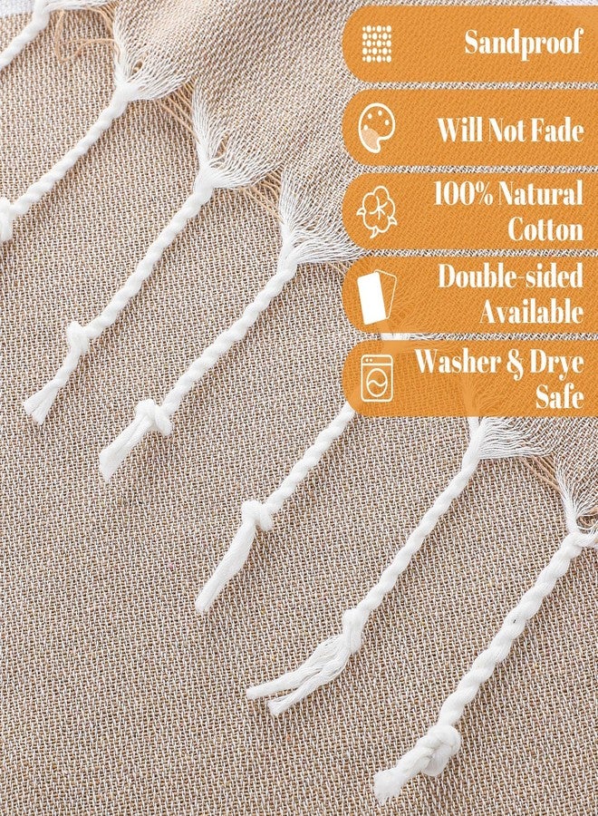 Mindsoft Set of 12 Turkish Beach Towels Bulk 100% Cotton Prewashed Quick Dry Travel Beach Towels for Vacation Essential Pool Sport Camping Swimming 30 x 60 Inch(Beige Gray) - Image 3