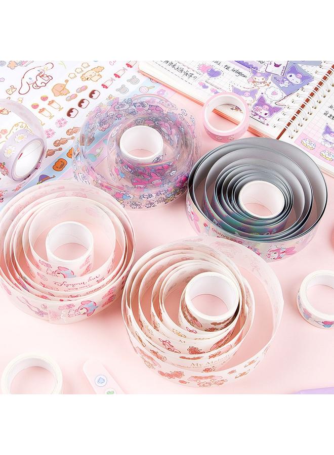 Bluejw Guangbo 86505 Sanrio Kulomi Hand Account Tape 8 Roll Hand Account And Paper Transfer Laser Sticker Suit - Image 5