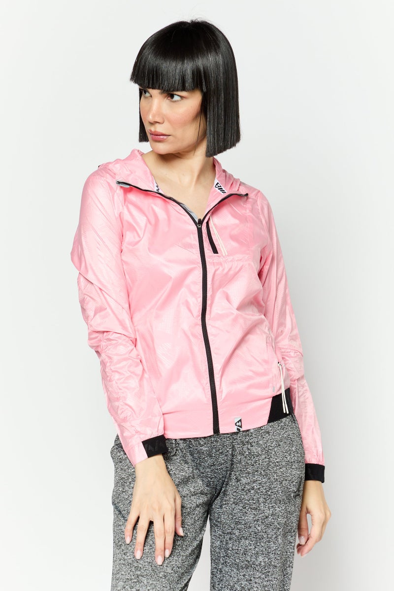 Aape By A Bathing Ape Women Graphic Print Windbreaker Jacket, Pink - Image 1