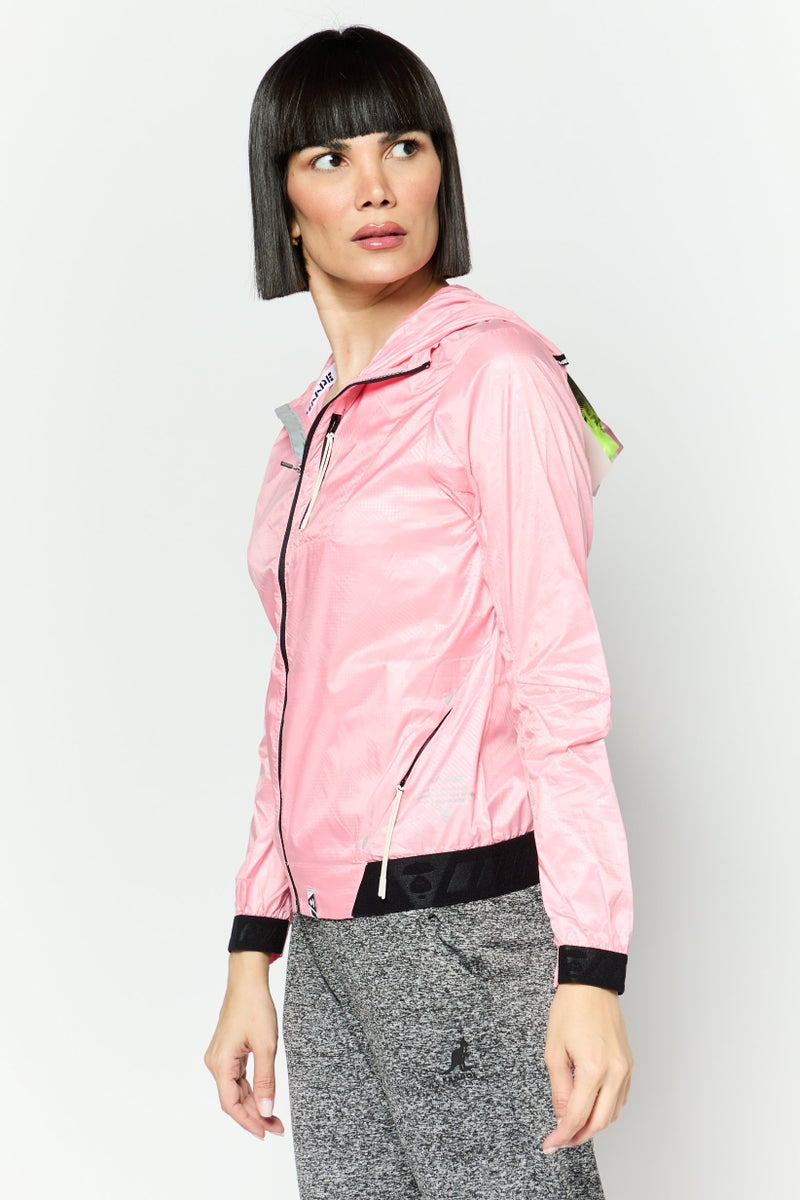 Aape By A Bathing Ape Women Graphic Print Windbreaker Jacket, Pink - Image 2