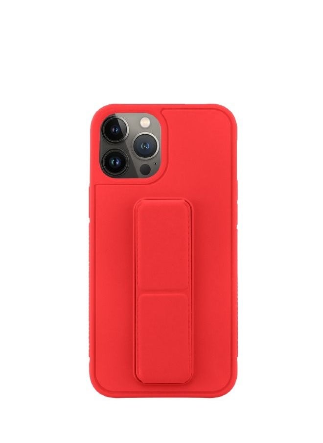 INEIX - 3-in-1 Magnetic Wrist Strap Hand Grip with Stand Case Cover For Apple iPhone 13 Pro Max Red - Image 1