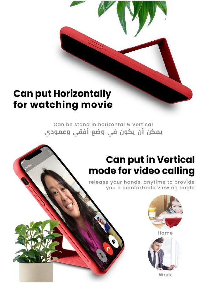 INEIX - 3-in-1 Magnetic Wrist Strap Hand Grip with Stand Case Cover For Apple iPhone 13 Pro Max Red - Image 1