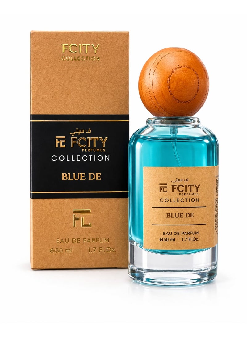 FCITY PERFUME Blue De PERFUME للرجال 50 مل - عطر خشبي منعش يدوم طويلاً - الليمون والبرغموت والنعناع وخشب الصندل - رائحة يومية نظيفة