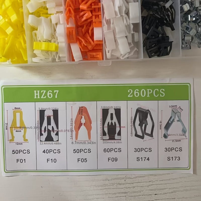 260Pcs Universal Car Clips Kit Push Pin Retainer Fasteners Set for Vehicle Trim - Image 2