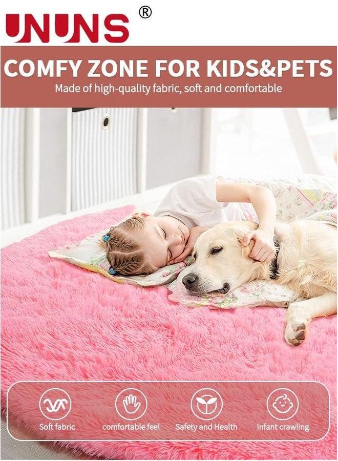 UNUNS Faux Fluffy Area Rugs For Bedroom,Luxury Ultra Soft Plush Carpet Kids Room Home Decor Living Floor Mat,Rectangle,40x120cm  - Image 3
