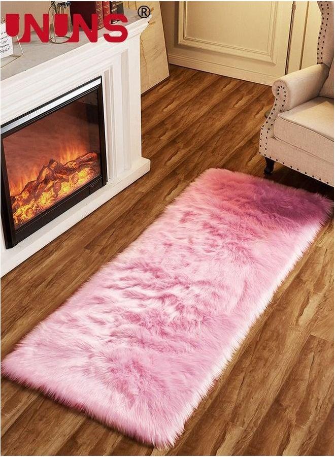 UNUNS Faux Fluffy Area Rugs For Bedroom,Luxury Ultra Soft Plush Carpet Kids Room Home Decor Living Floor Mat,Rectangle,40x120cm  - Image 2