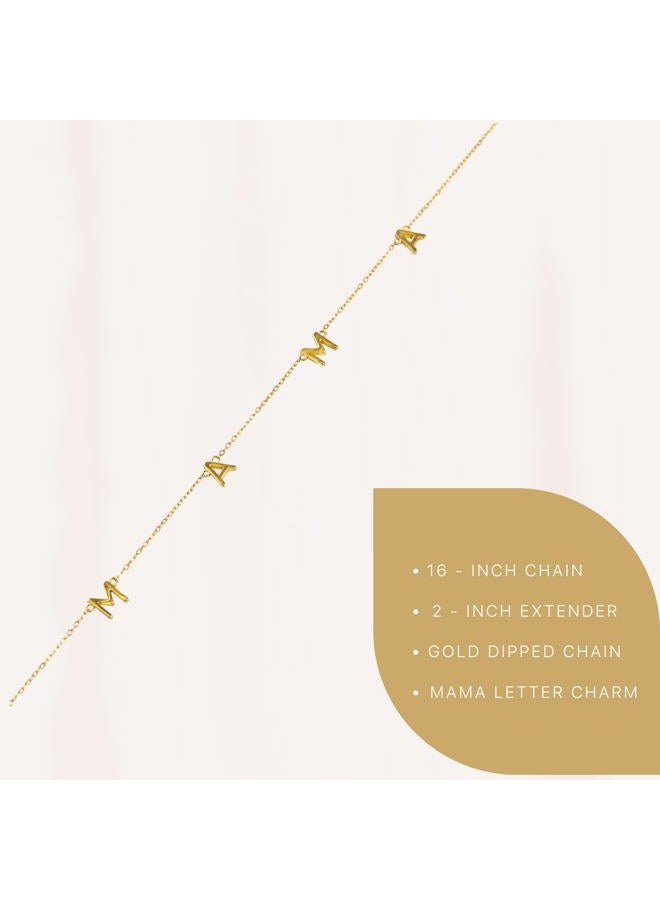 Benevolence LA Gold Mama Necklace Dainty Necklace, Necklaces For Women, Gifts for Mom, 14k Necklace, Mom Gifts from Son or Daughter | Designed in California - Image 4