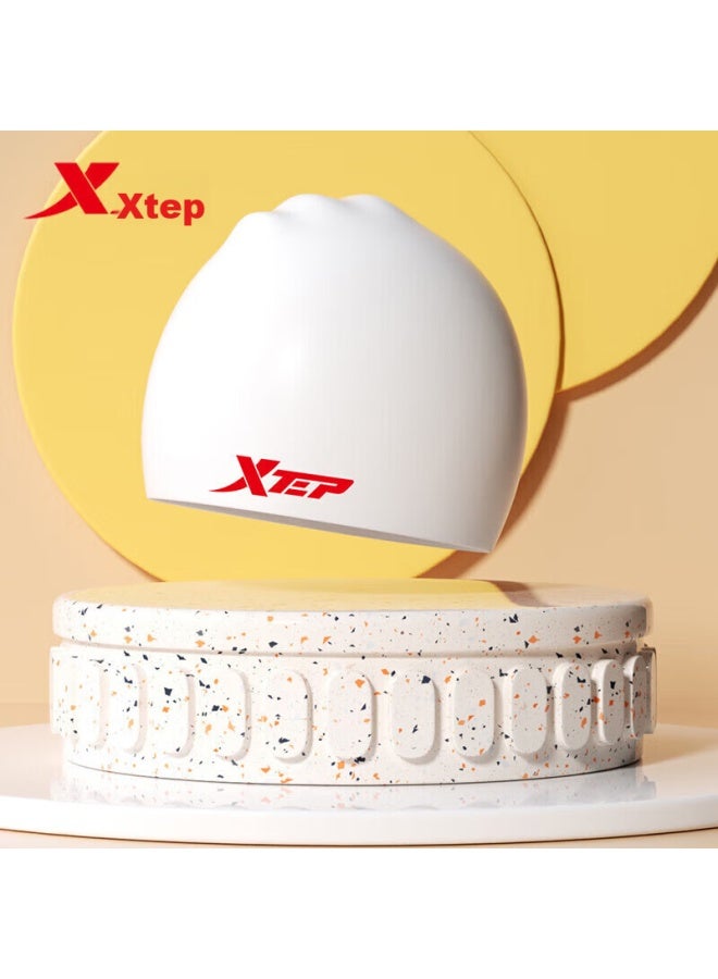 Xtep Silicone Swim Cap For Men And Women, Comfortable Waterproof Adult Swimming Cap, Solid Color High-elastic Professional Training - Image 2