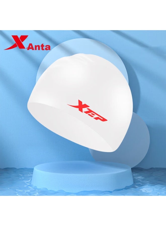 Xtep Silicone Swim Cap For Men And Women, Comfortable Waterproof Adult Swimming Cap, Solid Color High-elastic Professional Training - Image 1