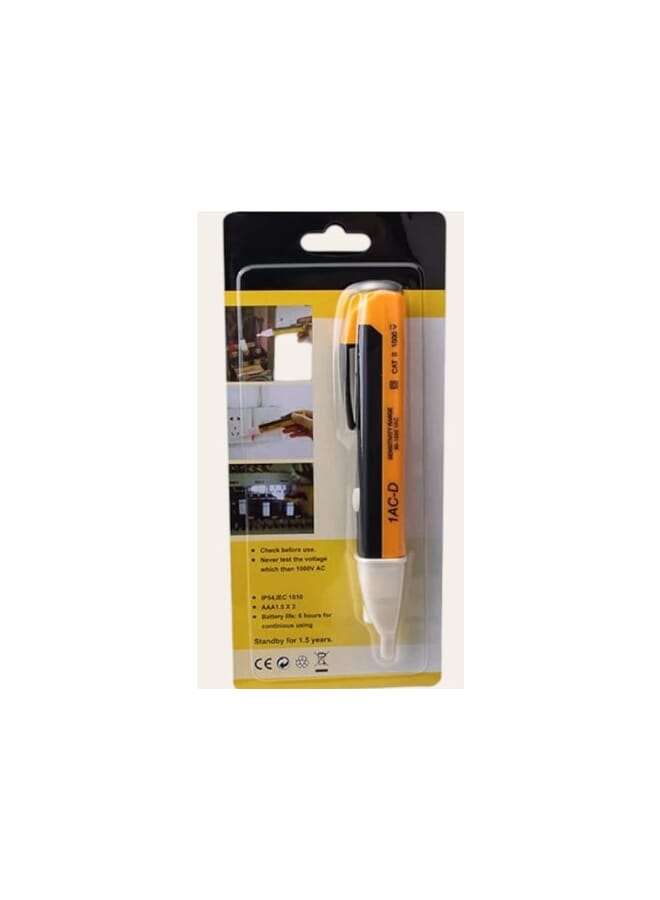 Non Contact Voltage Alert ABS Plastic Pocket Pen 90-1000V Voltage Detector with LED Light (Yellow)  - Image 2
