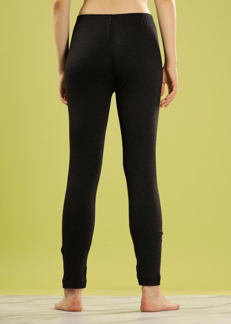 Dollar Ultra Women's Thermal Trouser | Winter Inner Wear for Women | Premium Cotton Rich Fabric | Snug Fit & Stylish Thermal Wear for Daily Comfort Black - Image 3
